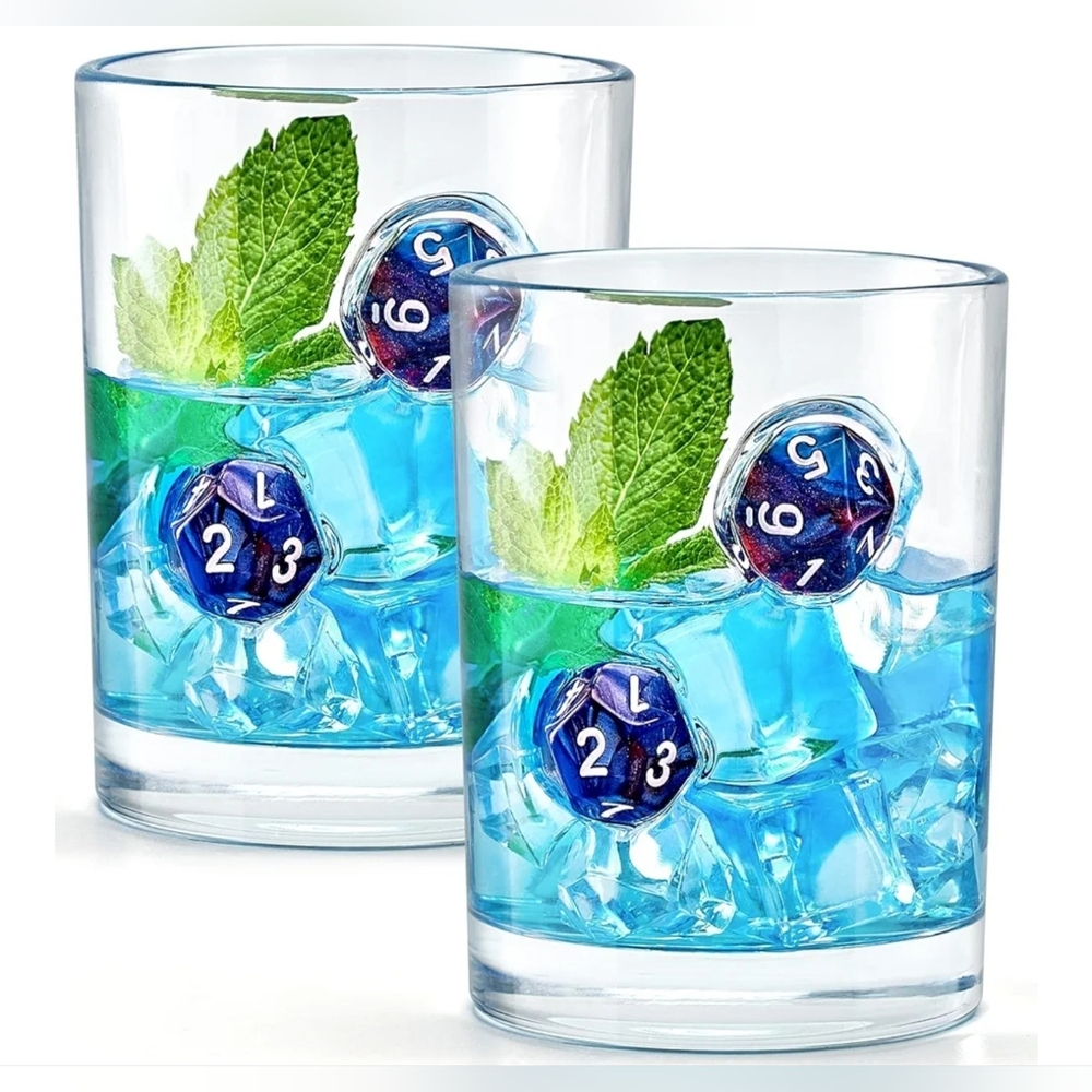Blue Dice Design Glass Tumblers‎